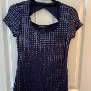 White House Black Market Cut-Out Sequin Top - Size XS